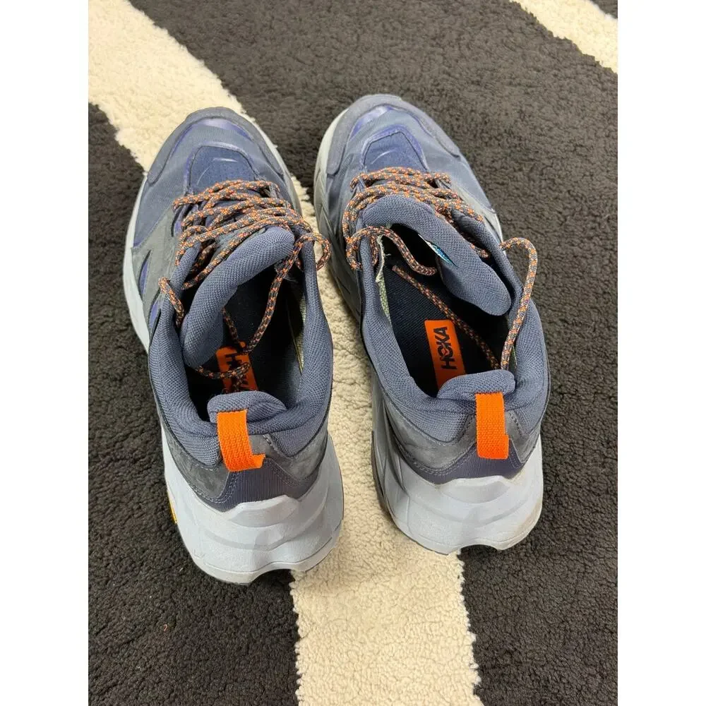 Hoka Shoes Mens Size 10D Anacapa Low GTX Blue Gray Vibram GoreTex Hiking Outdoor